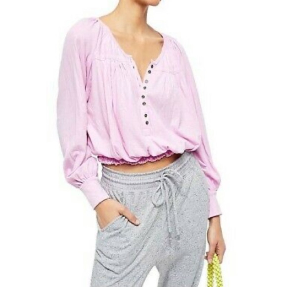 FREE PEOPLE Lilac Light Long Sleeve Top